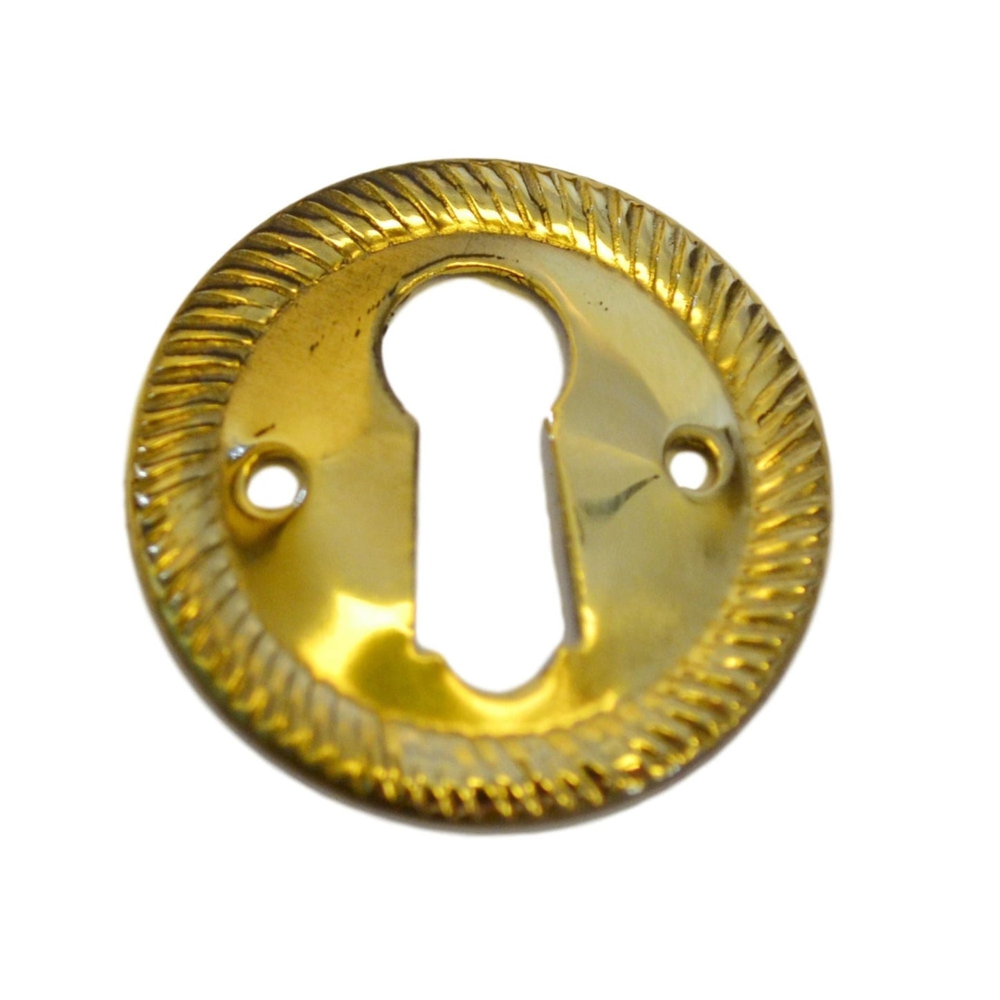 Brass Keyhole Cover with Roped Edge