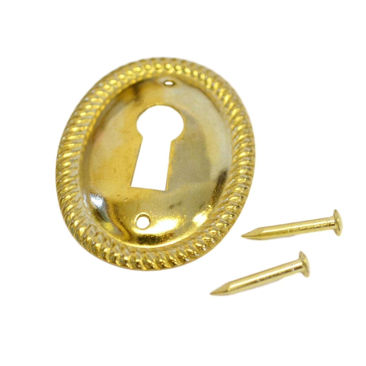 Brass Keyhole Cover with Roped Edge