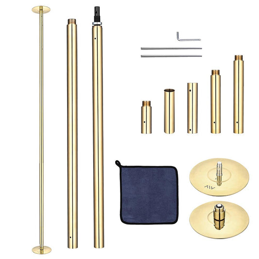 Yescom 10FT Golden Portable Spinning Dance Pole D45mm
