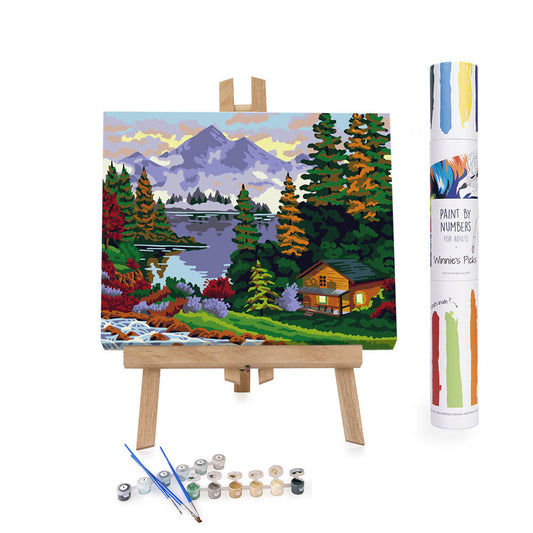 Log cabin at the lake