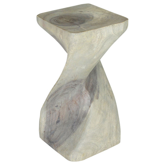Haussmann Single Twist Stool End Table 12x12x24 in Height  Grey Oil