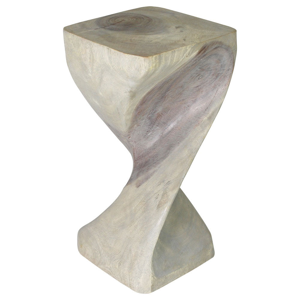 Haussmann Single Twist Stool End Table 12x12x24 in Height  Grey Oil