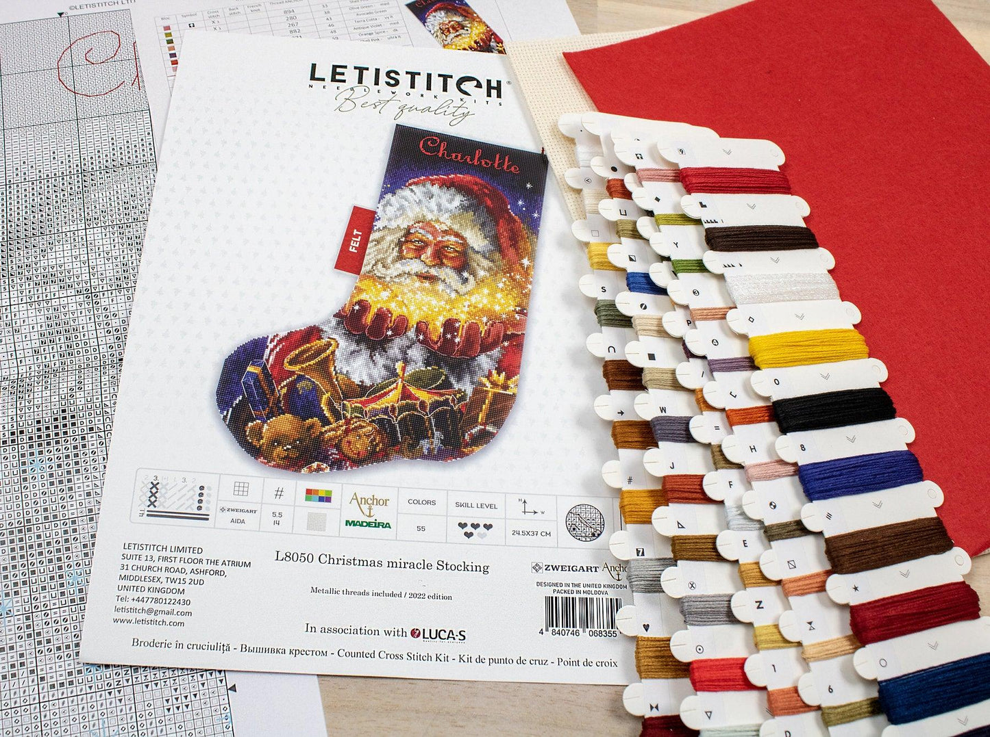 Christmas miracle Stocking L8050 Counted Cross Stitch Kit
