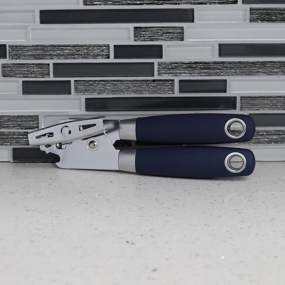 Home Basics Meridian Stainless Steel Can Opener, Indigo