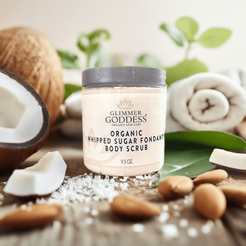 Organic Whipped Sugar Fondant Exfoliating Body Scrub - Crepey Skin Treatment