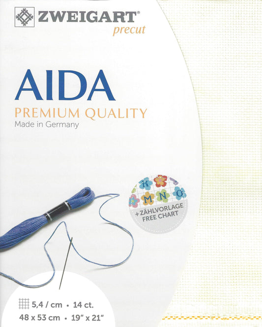 Precut  Zweigart Stern-Aida Vintage 14 count Vintage Cream 3706/1019